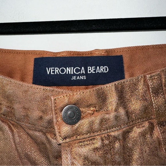 Veronica Beard Jeans Daniela Straight Leg High Rise Jeans in Bronze Women Size30 - Picture 4 of 9